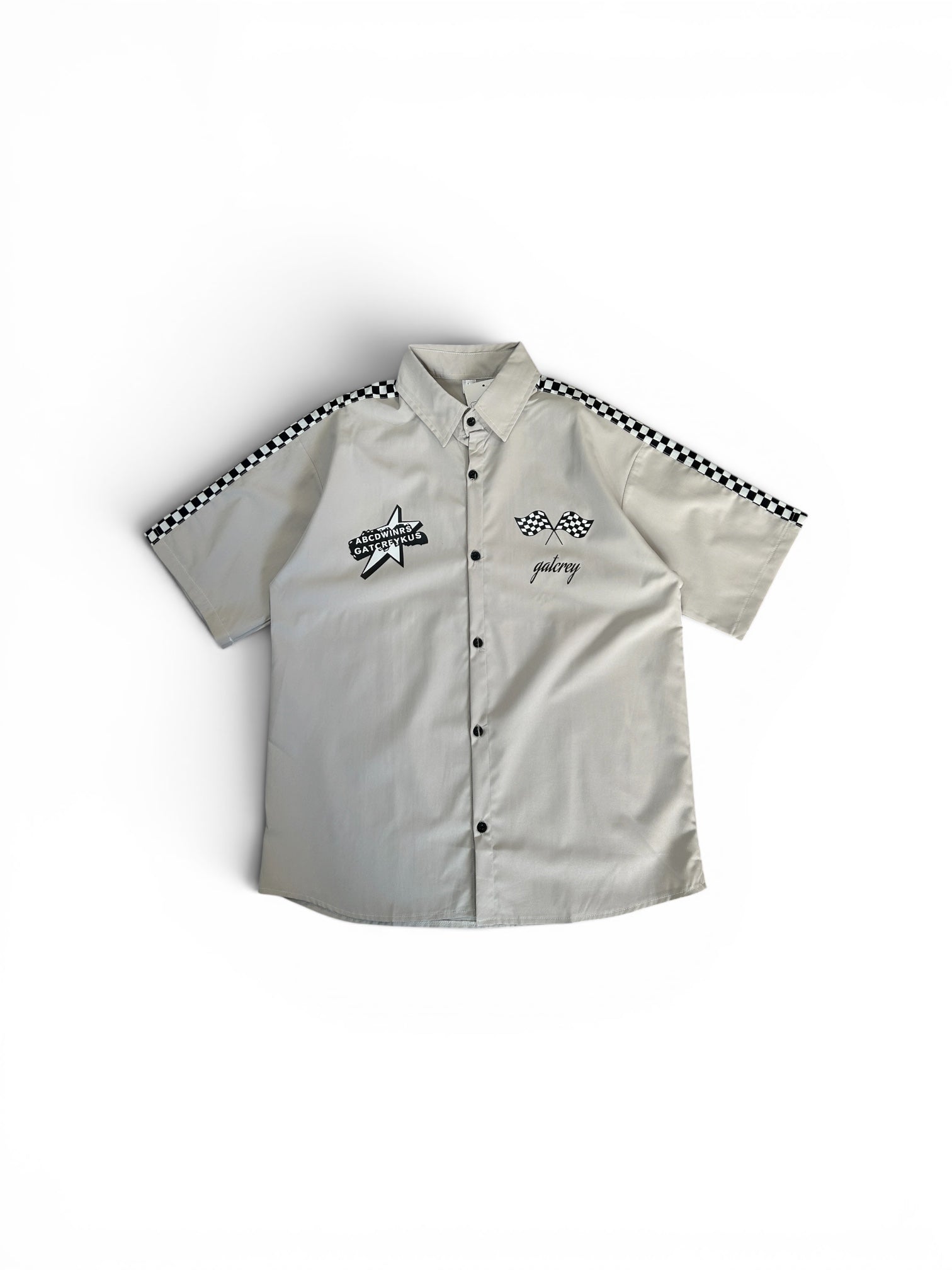 Checkered Track Panel Shirt