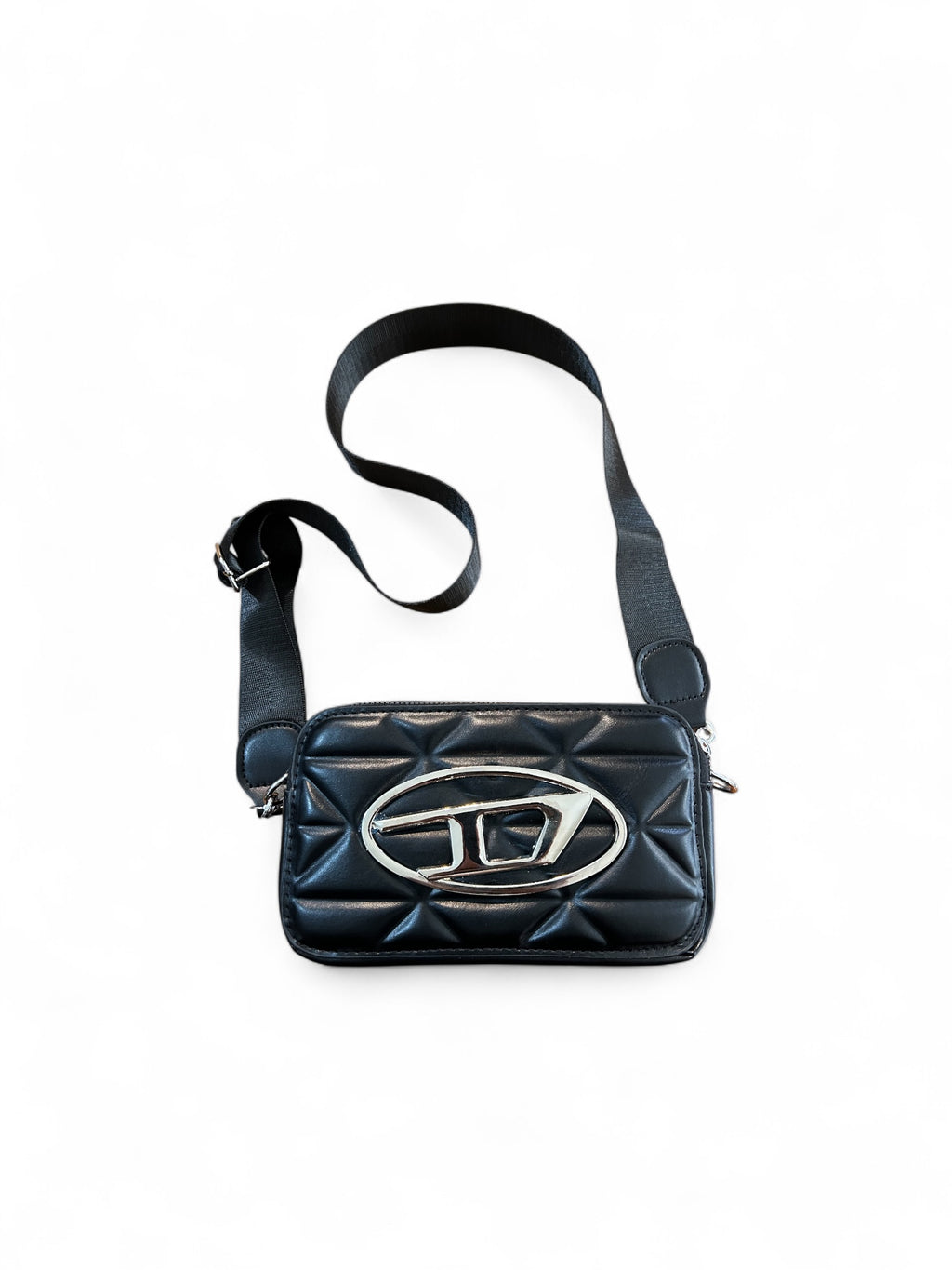 Diesel Quilted Crossbody Bag (Black)
